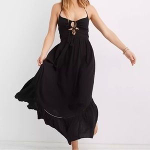 Aerie Black Halter Maxi Beach Dress